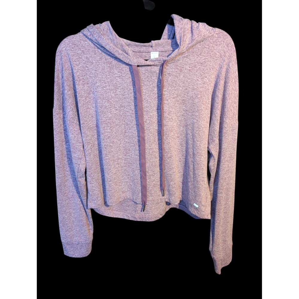 Marika Purple Cropped Lightweight Hoodie Pullover Size L